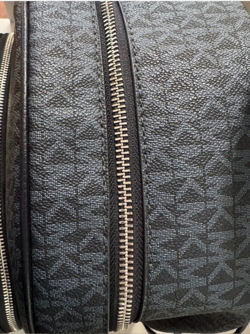 Michael Kors Black Logo-Print Backpack with Gold Hardware EUC - Picture 4 of 11
